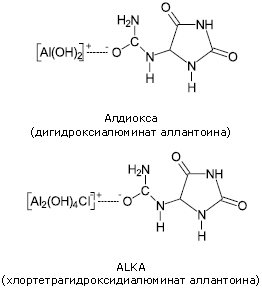 Алдиокса (дигидроксиалюминат аллантоина), ALKA (хлортетрагидроксидиалюминат аллантоина)
